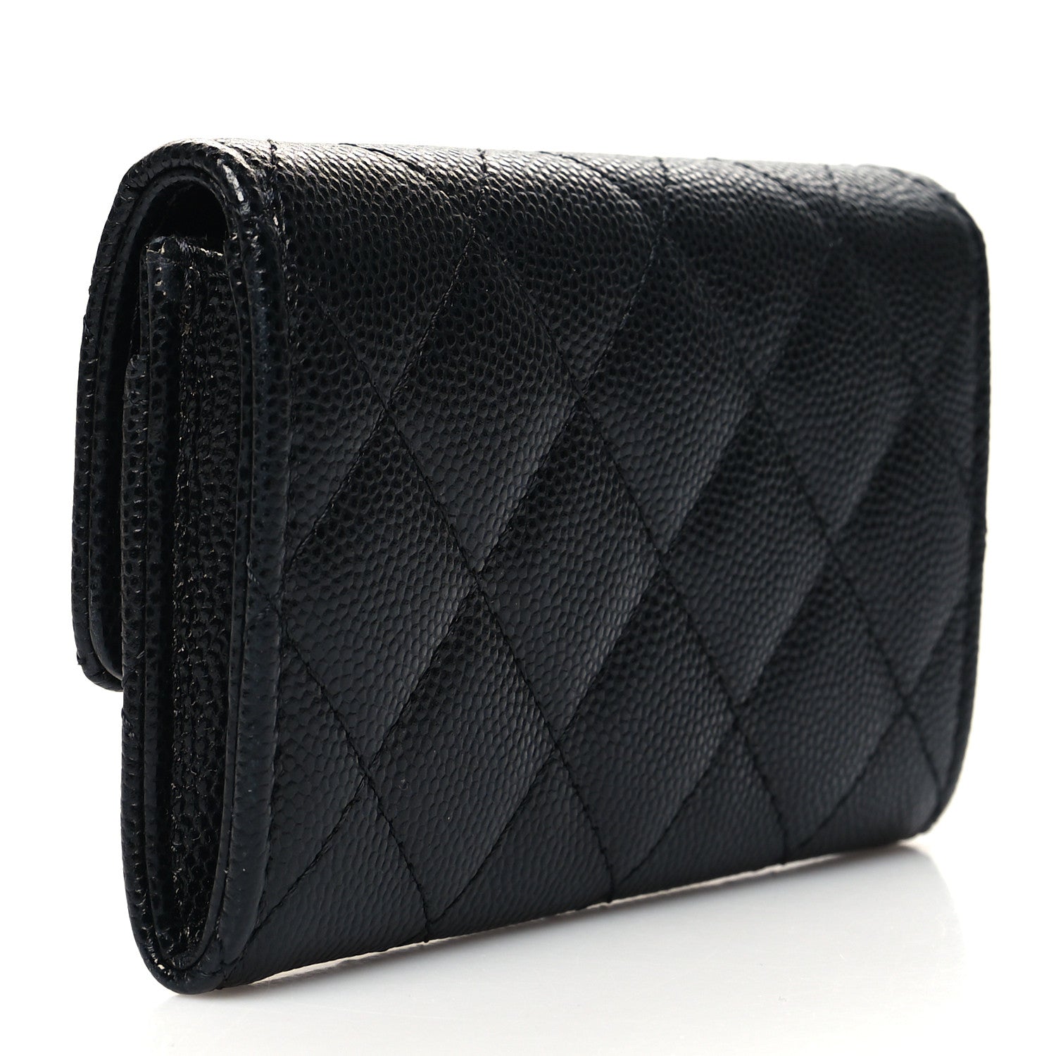Chanel Caviar Quilted Crystal CC Flap Card Holder Black 3 of 10