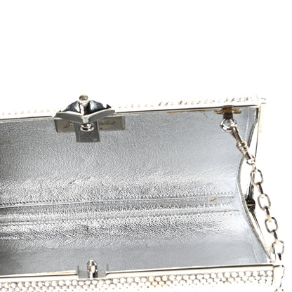 Judith Leiber Swarovski Crystal Minaudiere Clutch Silver 6 of 7