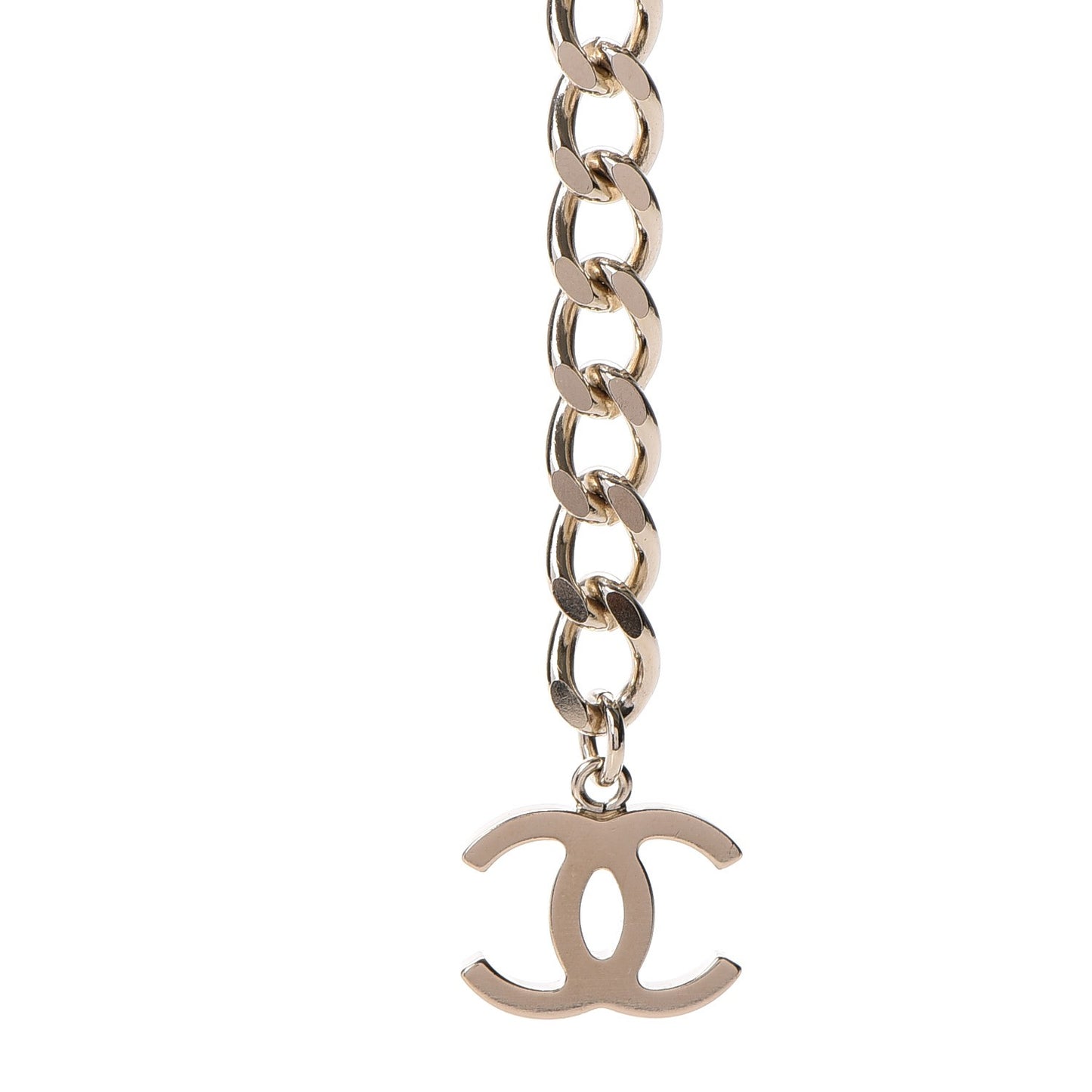 Calfskin Metal Padlock Necklace Gold Iridescent Blue