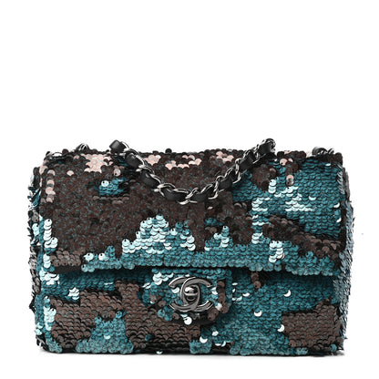 Chanel Sequin Lambskin Mini Flap Blue Black 1 of 9