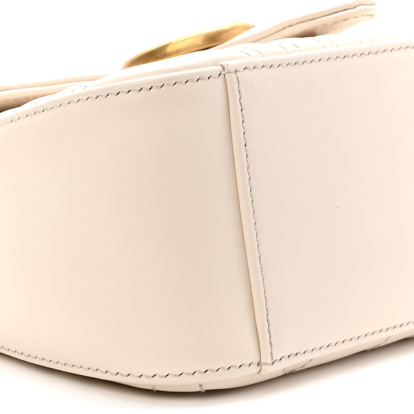Calfskin Matelasse Mini GG Marmont Top Handle Shoulder Bag White