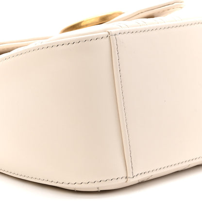 Gucci Calfskin Matelasse Mini GG Marmont Top Handle Shoulder Bag White 9 of 10