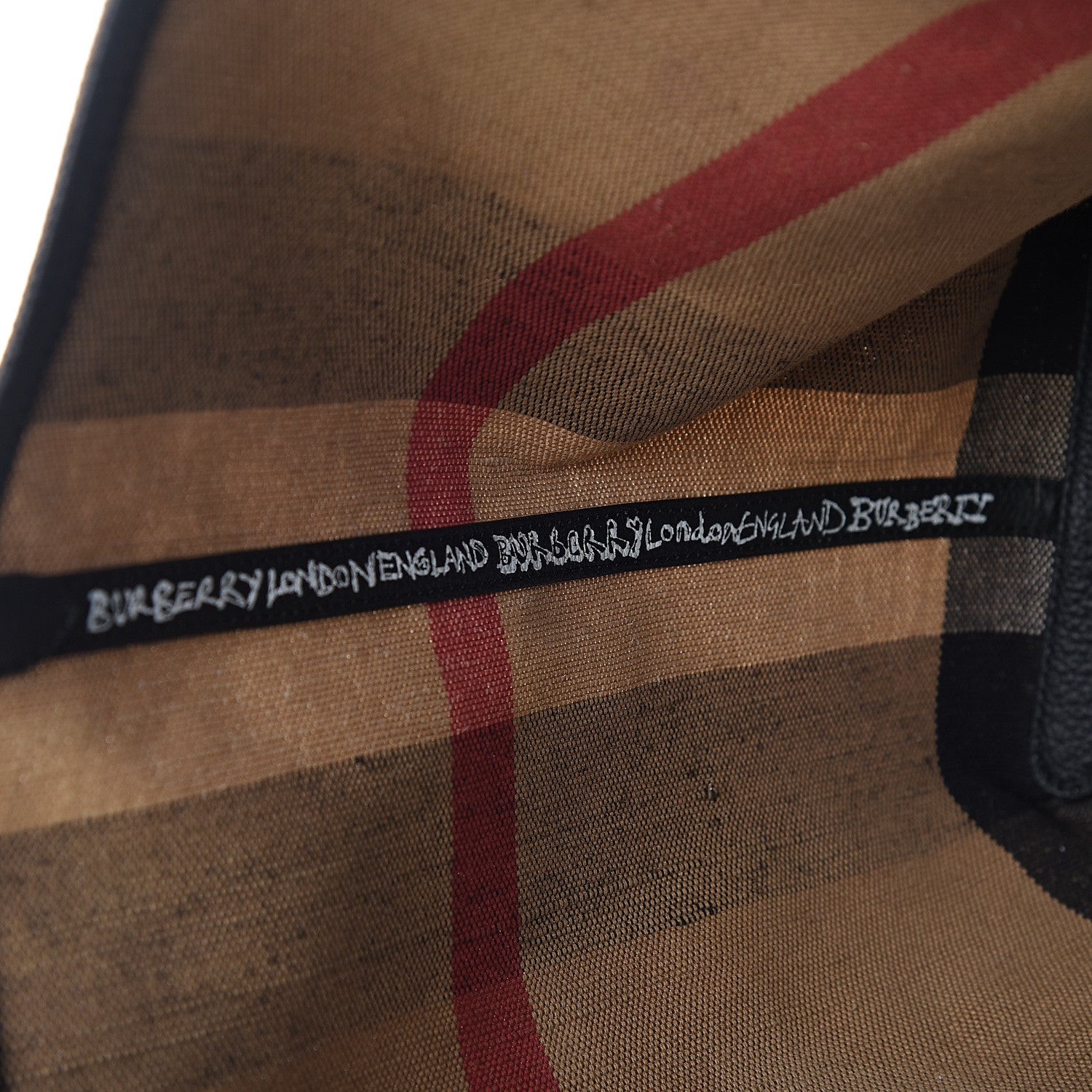 Burberry Coated Canvas Mega Check Medium Doodle Tote Black 8 of 14