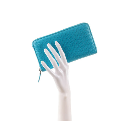 Bottega Veneta Nappa Intrecciato Zip Around Wallet Turquoise 2 of 9