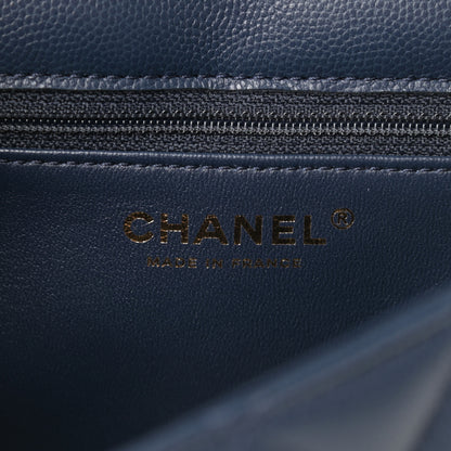 Chanel Caviar Quilted Medium Sweet Classic Flap Navy Blue 6 of 13