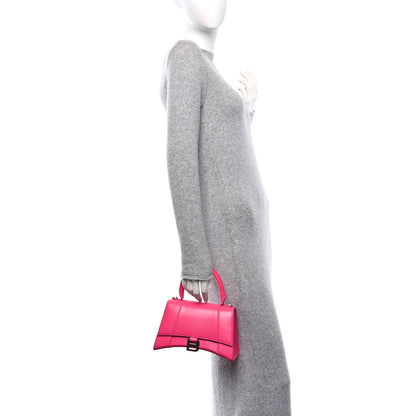 Balenciaga Shiny Box Calfskin Small Hourglass Top Handle Bag Acid Fuchsia 2 of 11