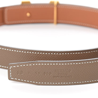 Hermes Swift Epsom 24mm Mini Constance H Belt 80 Gold Etoupe 6 of 7