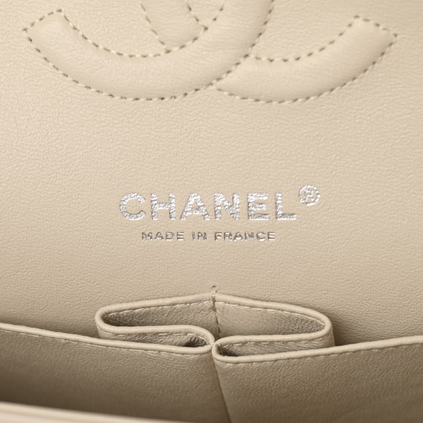 Tweed Quilted Medium Double Flap Beige Ecru Pink