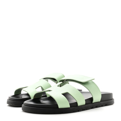 Hermes Epsom Womens Chypre Sandals 39 Vert Jade 3 of 10