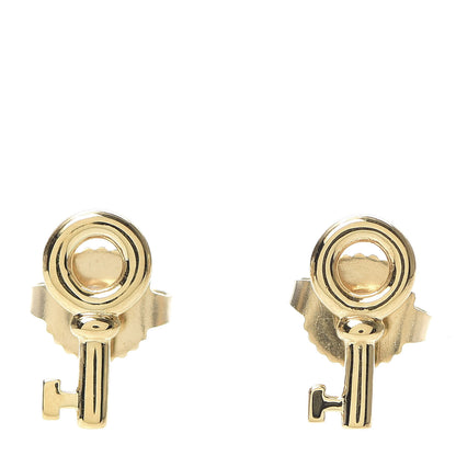 Tiffany 18K Yellow Gold Mini Key Earrings 1 of 4