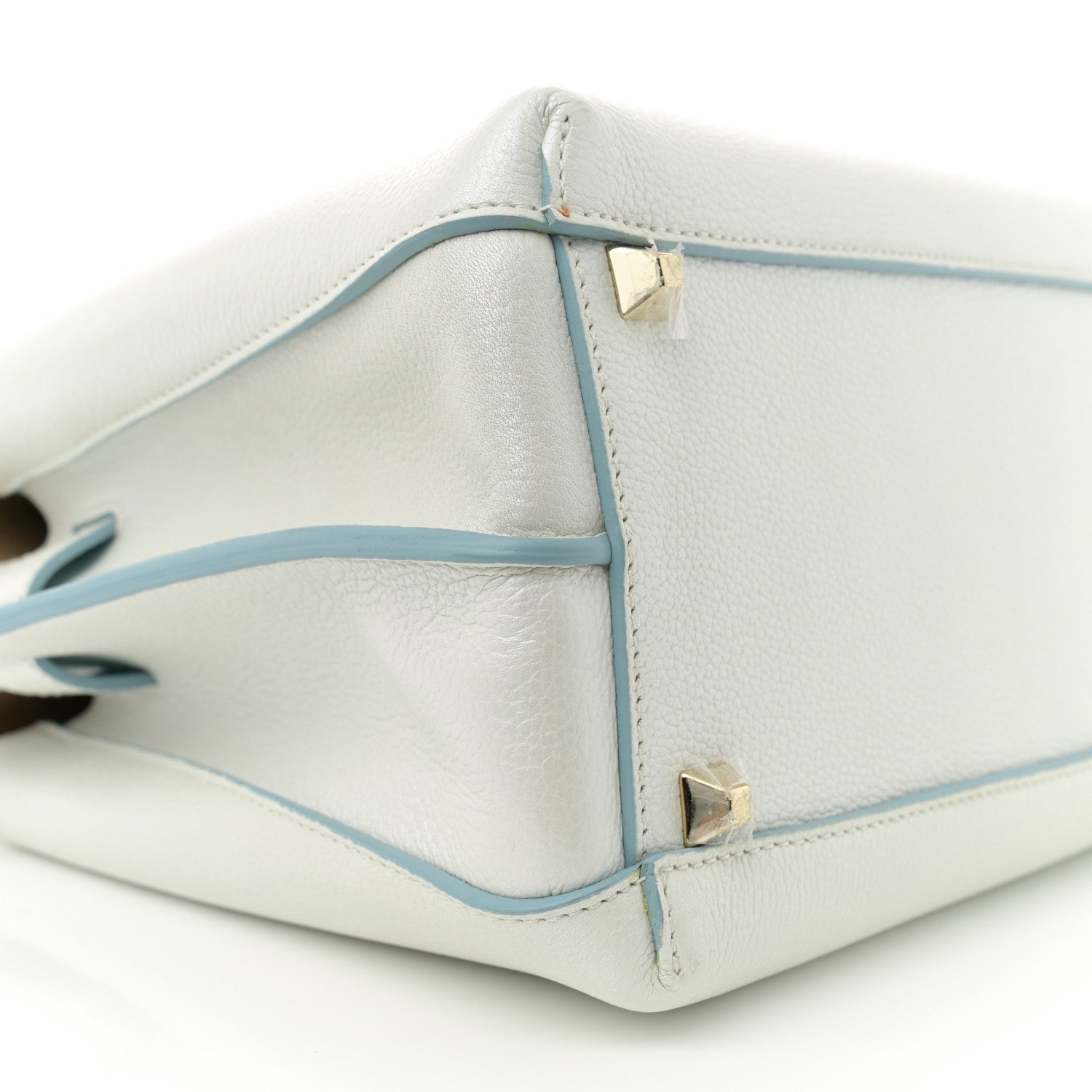 MCM Grained Calfskin Medium Milla Tote White Flake 10 of 12