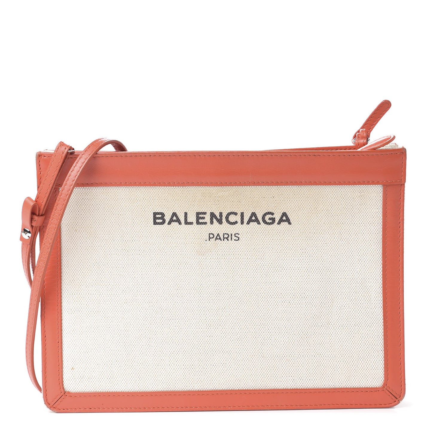 Cotton Canvas Pochette Crossbody Bag Orange