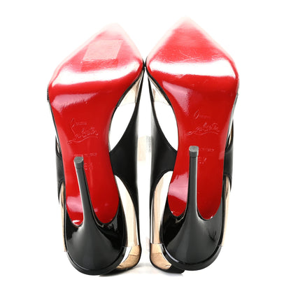 Christian Louboutin Patent Suede Calfskin Air Chance 100 Pumps 36.5 Black 6 of 10