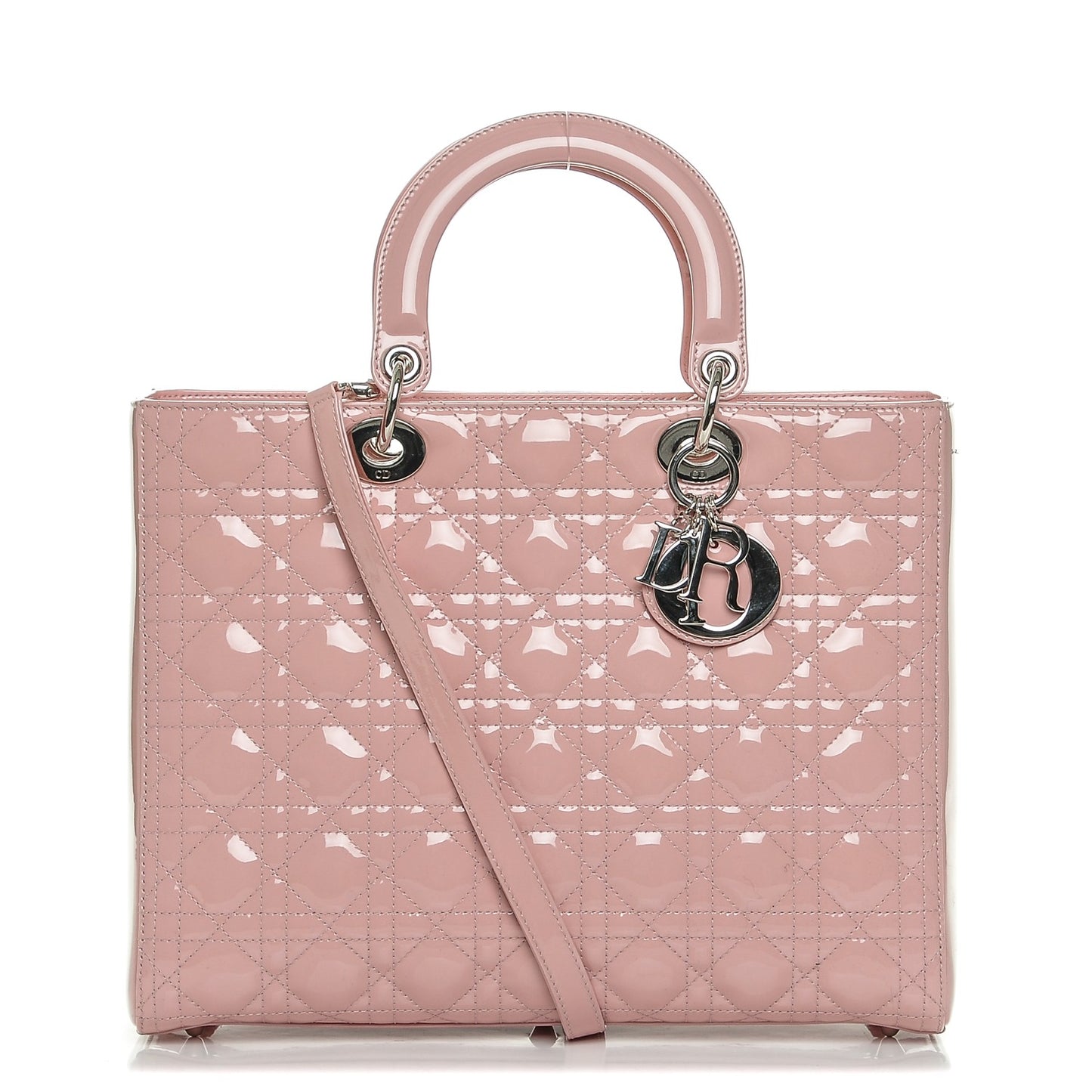 Patent Cannage Large Lady Dior Light Pink