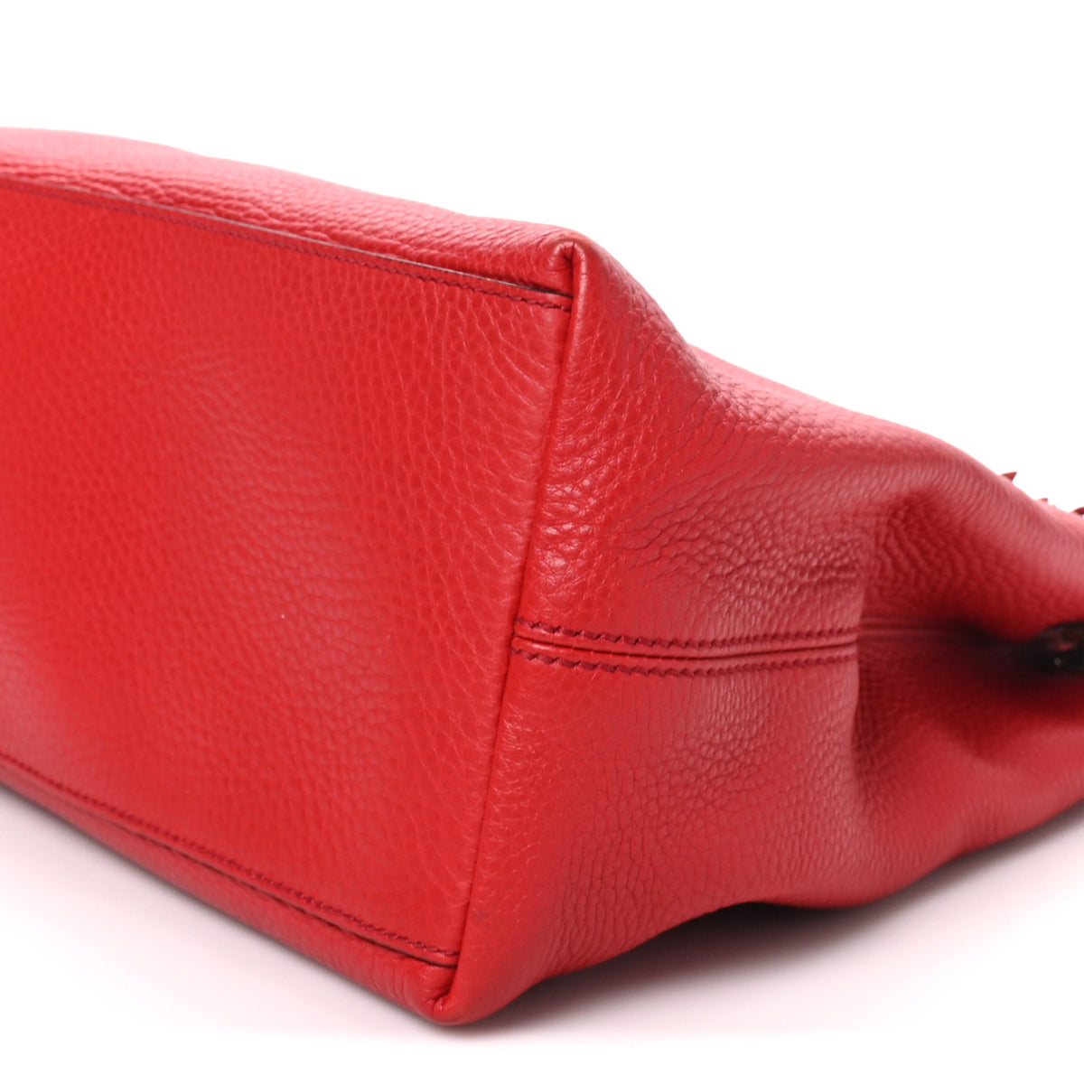 Gucci Pebbled Calfskin Medium Soho Chain Shoulder Bag Tabasco Red 10 of 11