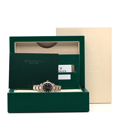 Rolex Stainless Steel 18K Everose Gold Diamond 28mm Oyster Perpetual Datejust Watch Black 279381 5 of 5