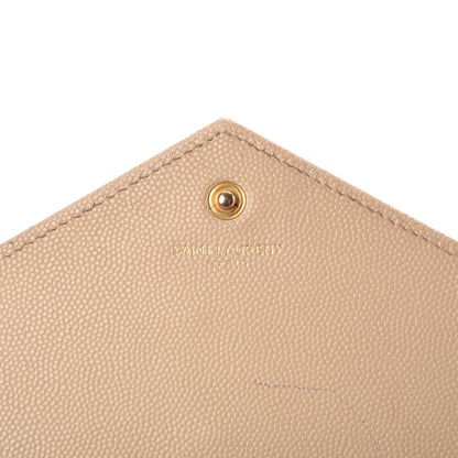 Saint Laurent Grain De Poudre Matelasse Chevron Monogram Chain Wallet Rose Antic 8 of 14