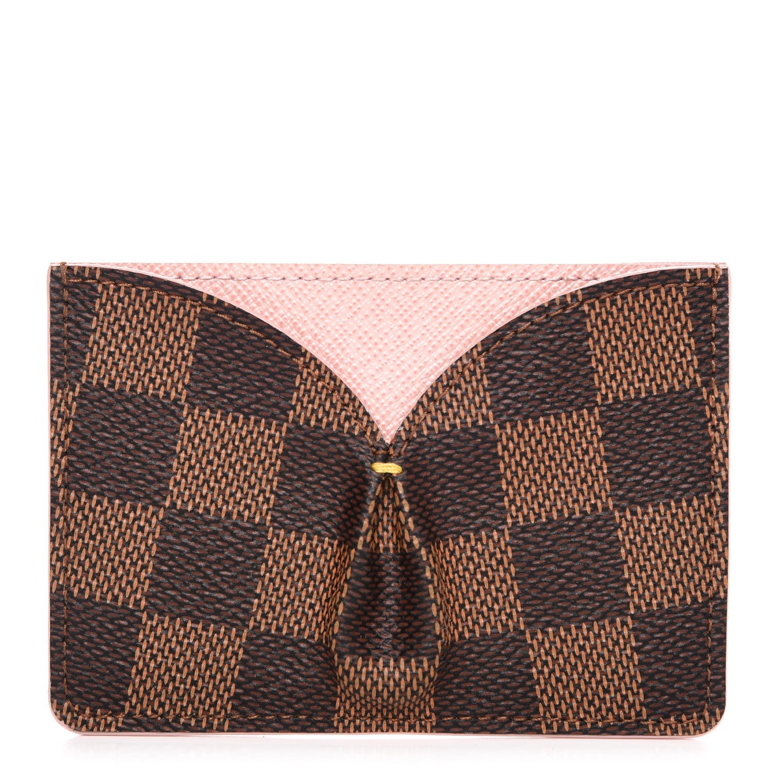 Louis Vuitton Damier Ebene Caissa Card Holder Rose Ballerine 1 of 8