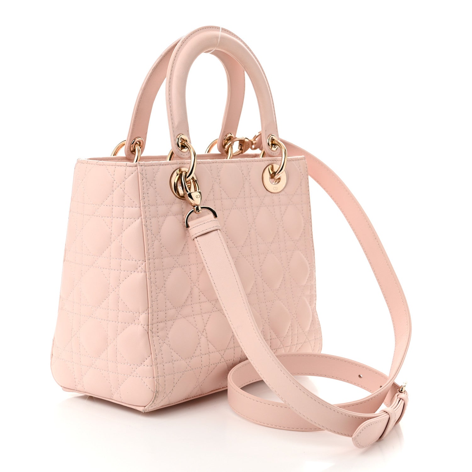Christian Dior Lambskin Cannage Medium Lady Dior Light Pink 3 of 14