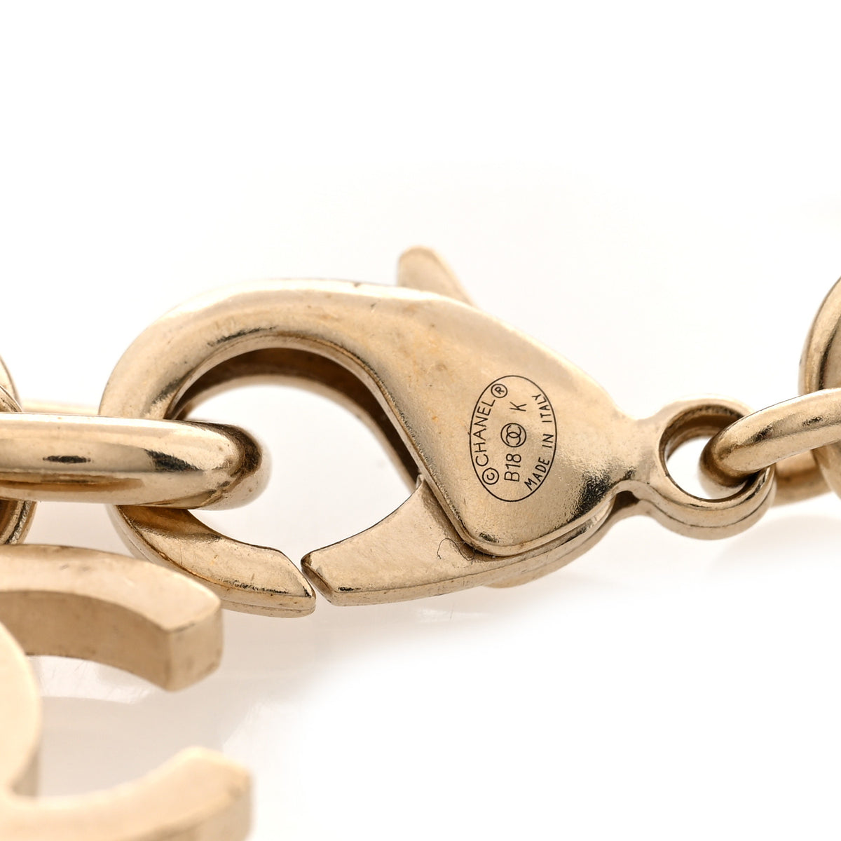 Chanel Crystal Logo Bracelet Black Gold 4 of 4