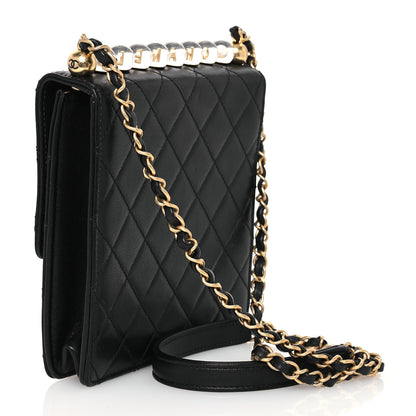 Chanel Lambskin Quilted Chic Pearls Flap Black 3 of 12