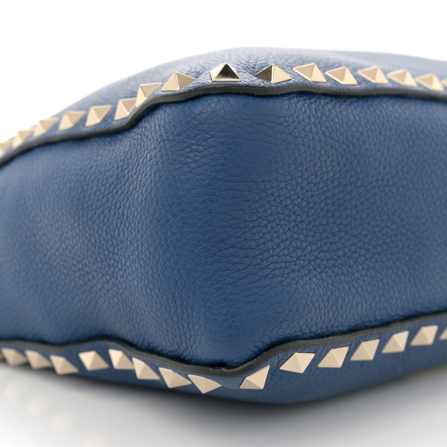 Valentino Garavani Pebbled Calfskin Small Rockstud Flip-Lock Messenger Bag Blu Delft 8 of 9