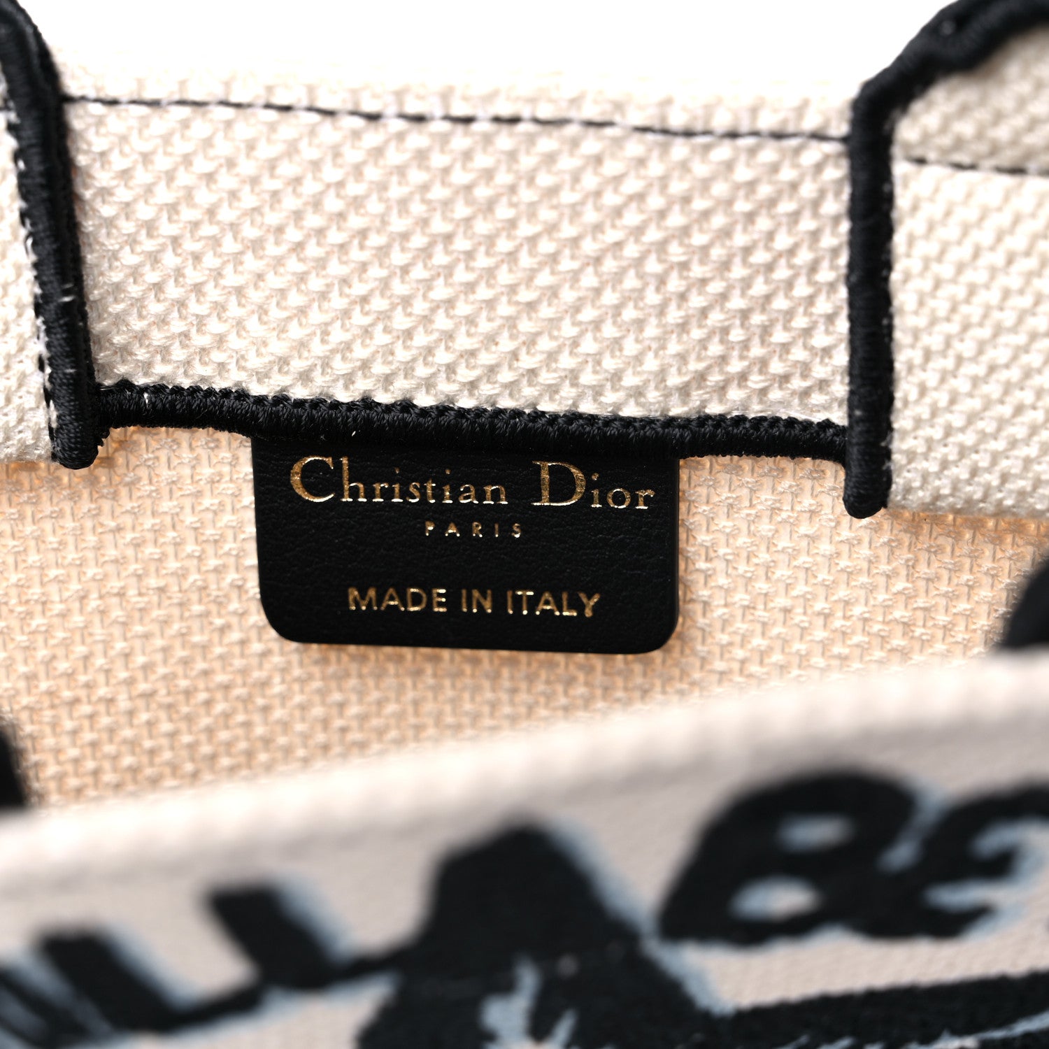 Christian Dior Canvas Embroidered Vertical Lucky Star Book Tote White Multicolor 6 of 9