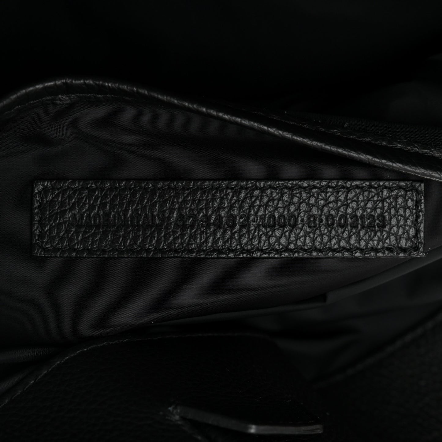 Grained Calfskin Embossed Large Car East West Tote Black