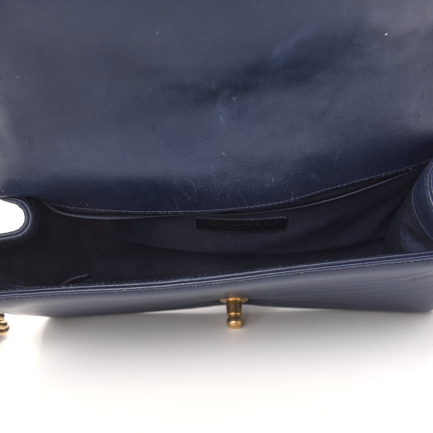 Chanel Lambskin Quilted Medium Boy Flap Dark Navy 4 of 11