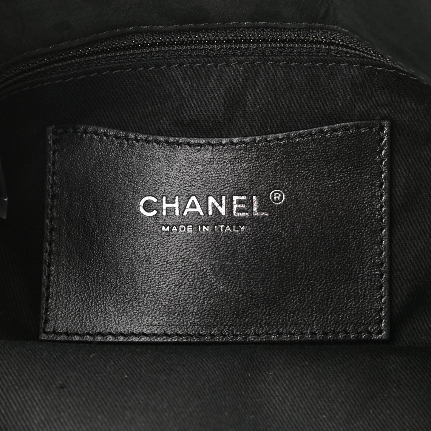 Iridescent Calfskin Stitched Just Mademoiselle Bowling Bag Black