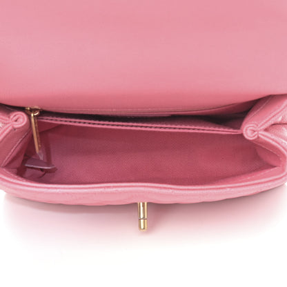 Chanel Caviar Lizard Embossed Quilted Mini Coco Handle Flap Pink 5 of 11