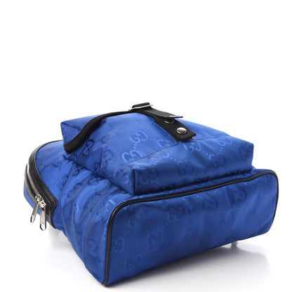 Gucci Econyl Nylon Monogram Off The Grid Backpack Guilted Blue Black 3 of 10