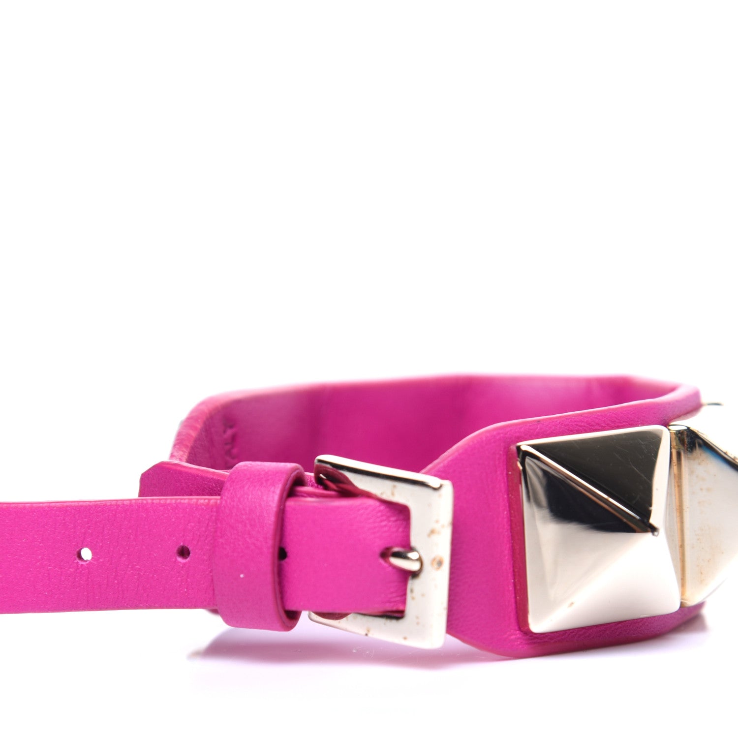 Valentino Garavani Calfskin Macro Rockstud Bracelet Pink 3 of 14