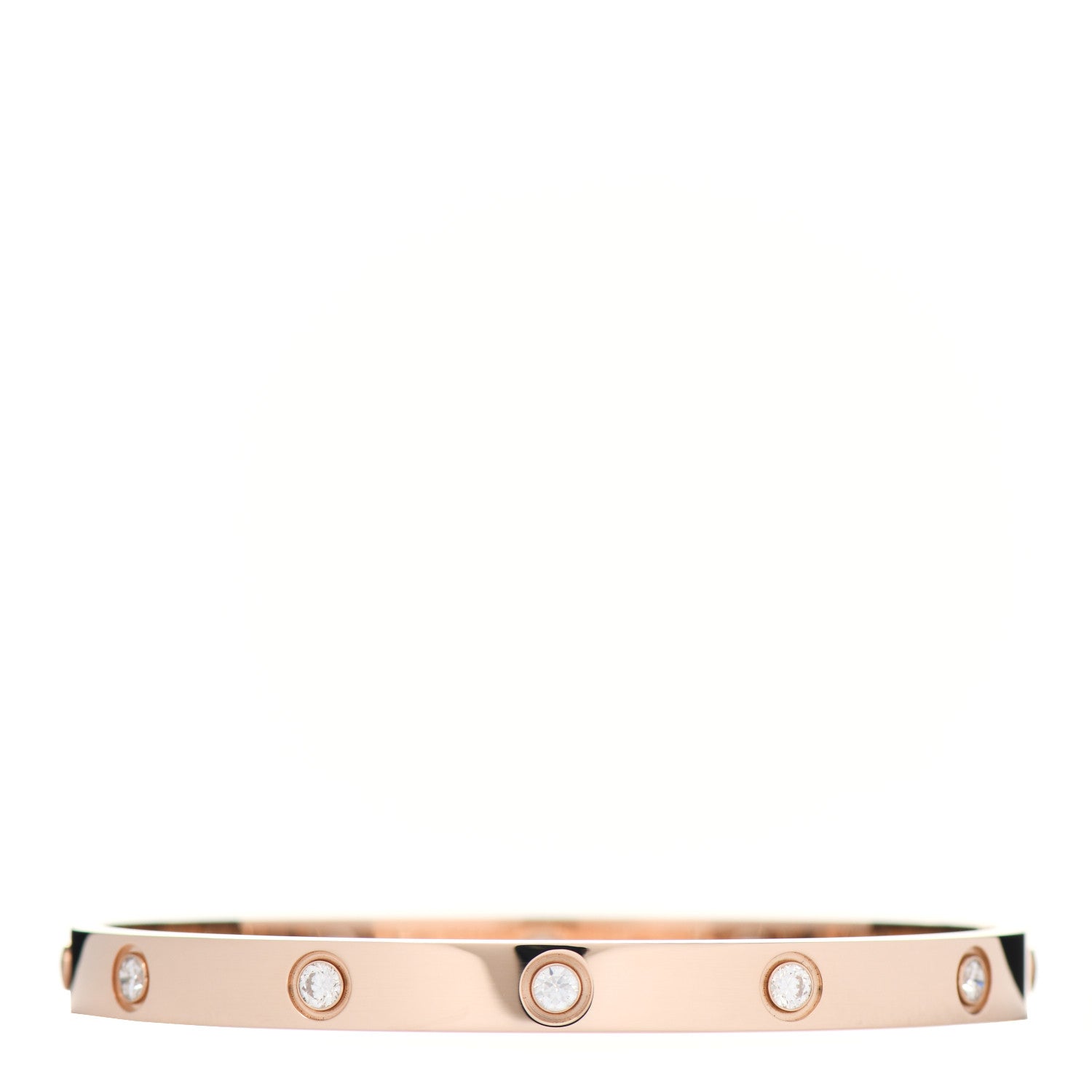 Cartier 18K Pink Gold 10 Diamond LOVE Bracelet 18 3 of 5