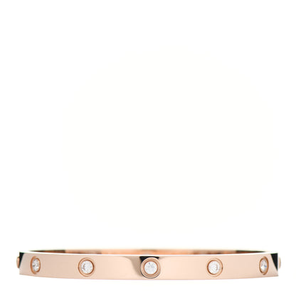 Cartier 18K Pink Gold 10 Diamond LOVE Bracelet 18 3 of 5