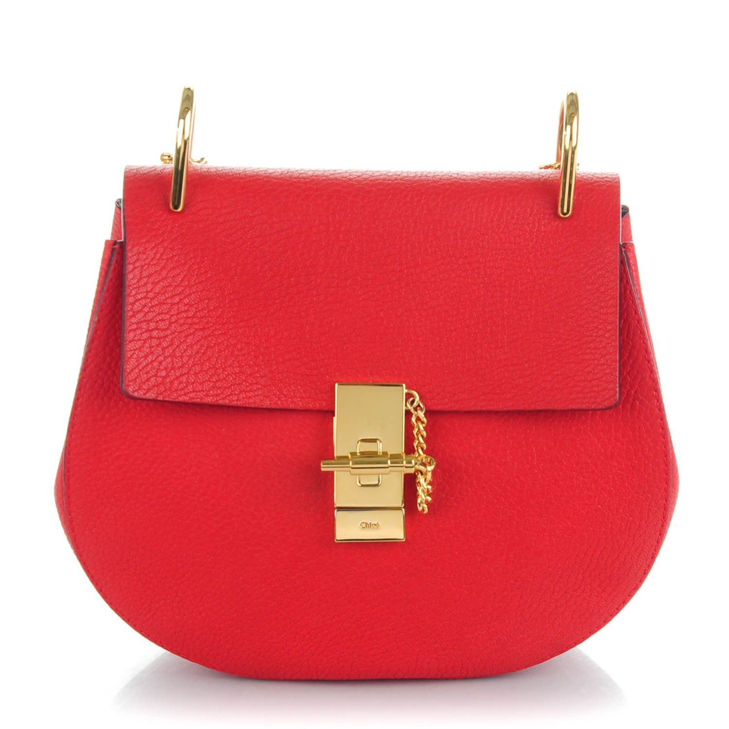 Chloe Grained Lambskin Medium Drew Shoulder Bag Plaid Red 2 of 9