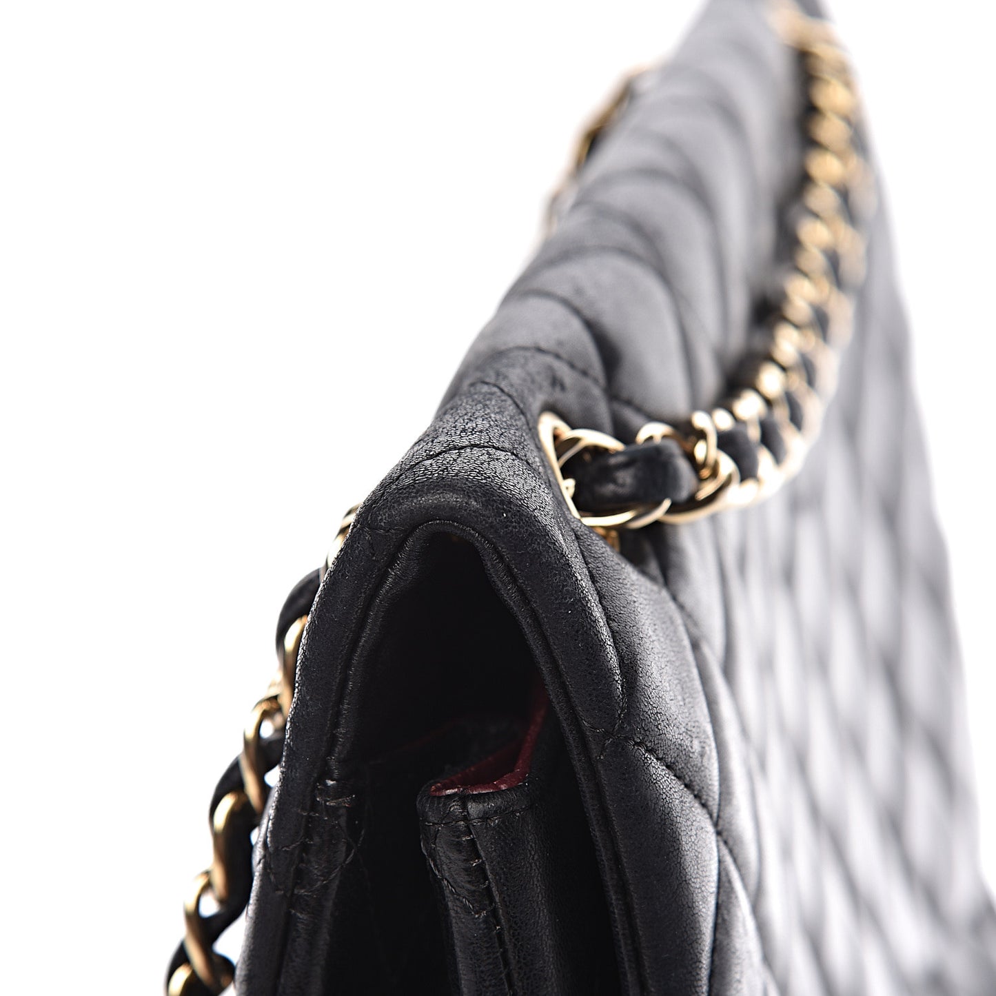 Lambskin Quilted Maxi Single Flap Black