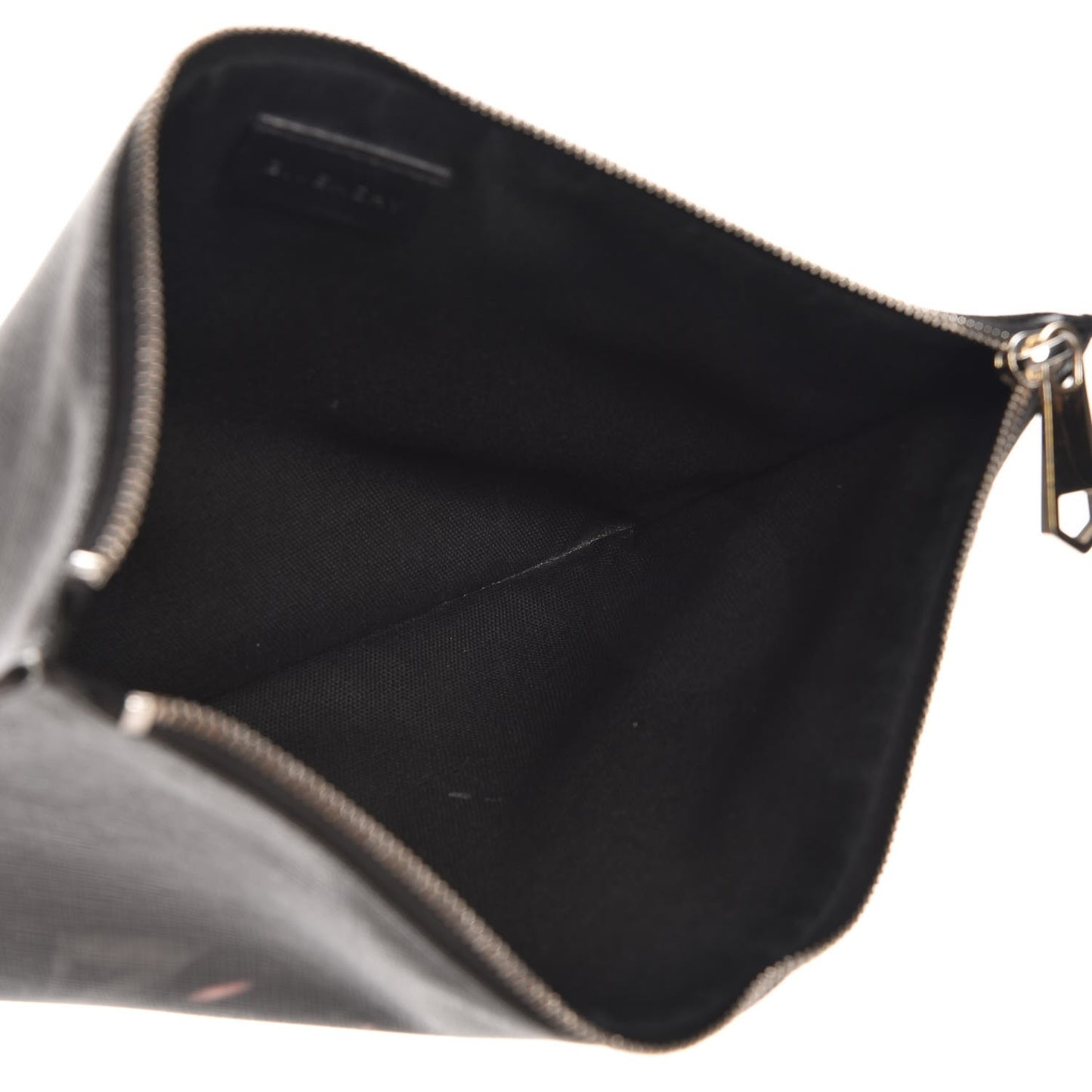 Textured Coated Canvas Rottweiler Print Large Cosmetic Pouch Black