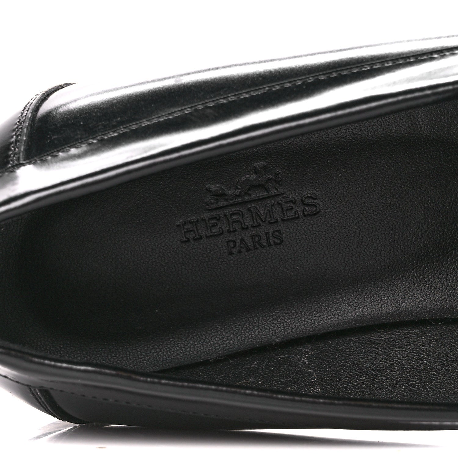 Hermes Calfskin Womens Faubourg Loafers 37 Black 7 of 10