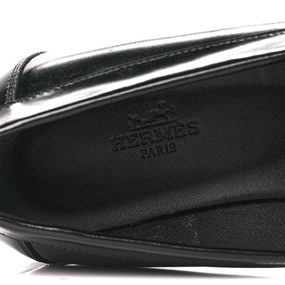 Hermes Calfskin Womens Faubourg Loafers 37 Black 7 of 10