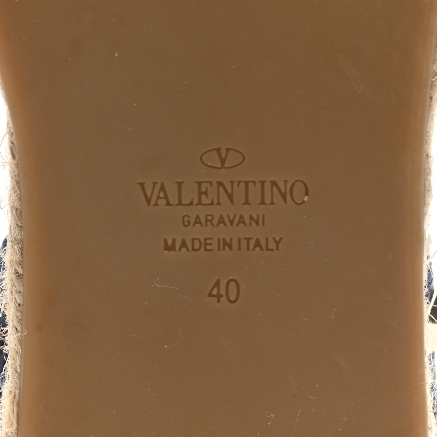 Valentino Garavani Grained Calfskin Rockstud Ankle Strap Espadrille Flat Sandals 40 Baltique 7 of 8
