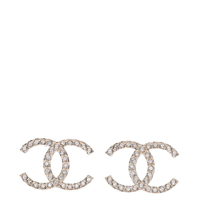 Chanel Baguette Crystal High Society CC Earrings Gold 1 of 5