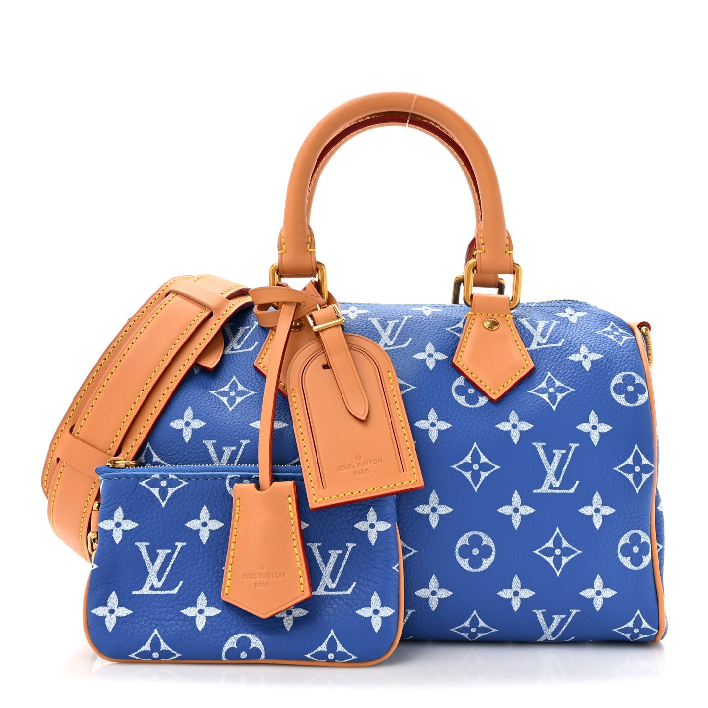 Calfskin Monogram Speedy P9 Bandouliere 25 Blue