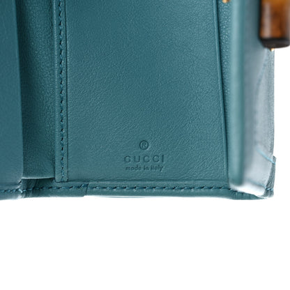Gucci Wonka Grain Calfskin Diana Tri-Fold Wallet Dusty Azure 6 of 8