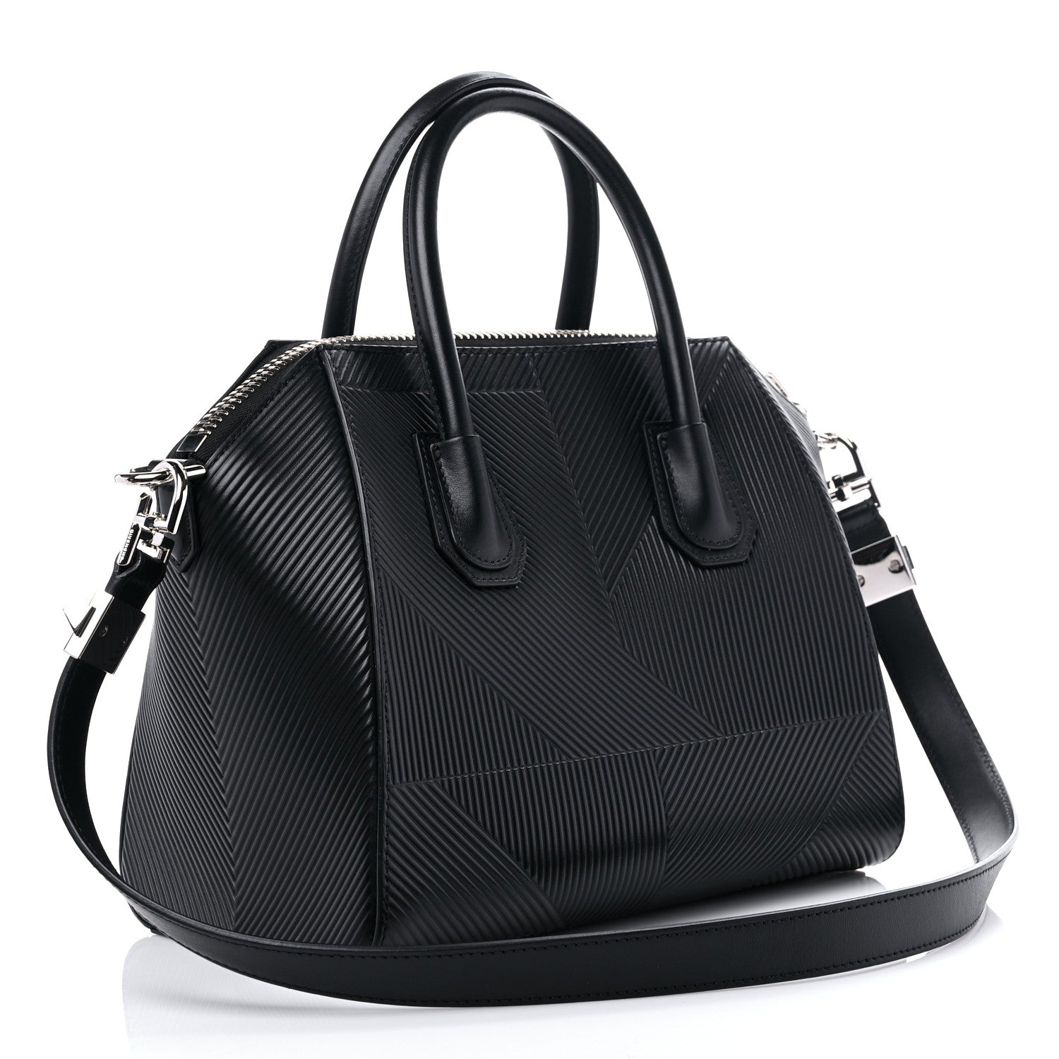 Givenchy Calfskin Geometric Embossed Small Antigona Black 3 of 9