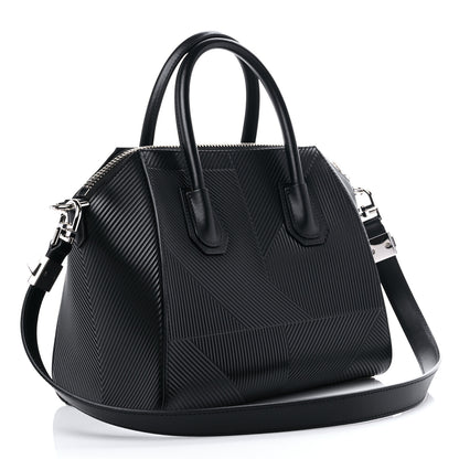 Givenchy Calfskin Geometric Embossed Small Antigona Black 3 of 9
