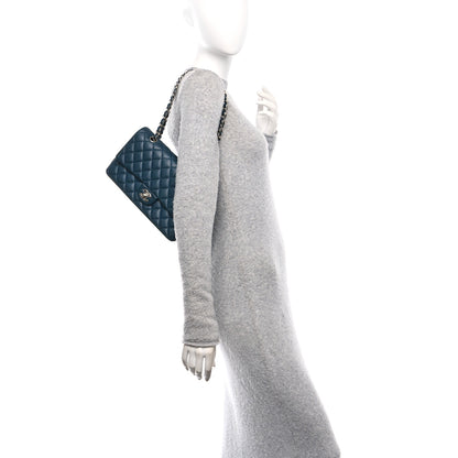 Chanel Caviar Quilted Medium Double Flap Dark Blue 2 of 10