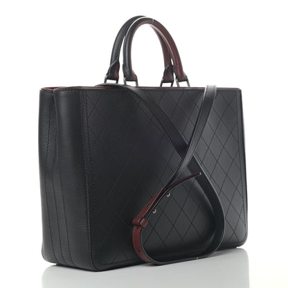 Chanel Bullskin Stitched Bi-Color Large Shopping Tote Black 2 of 8