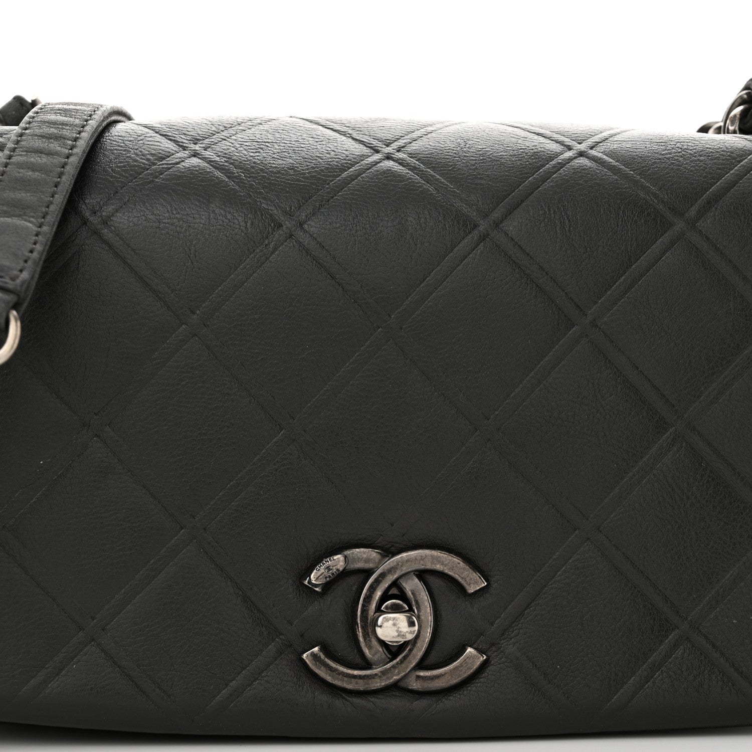 Chanel Calfskin Diamond Embossed New Chic Flap Grey 7 of 11