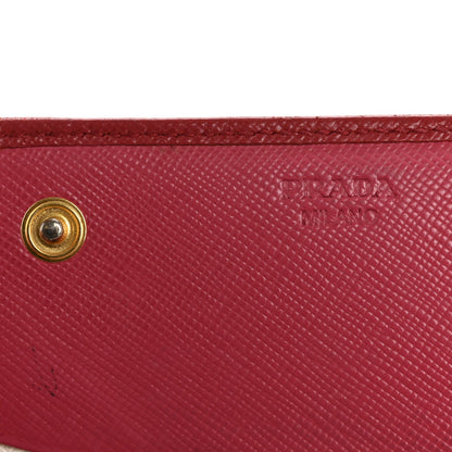 Prada Saffiano Metal Continental Flap Travel Wallet Fuoco 5 of 17